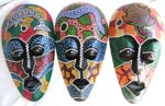 Multi color painting Lombok mask withblack eye lids, lips and assorted animal decor on top, assorted color and design randomly pick