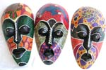 Multi color painting dotted lombok mask with black eye lids and lips, assorted color and pattern randomly pick