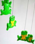 Green frog wooden mobile