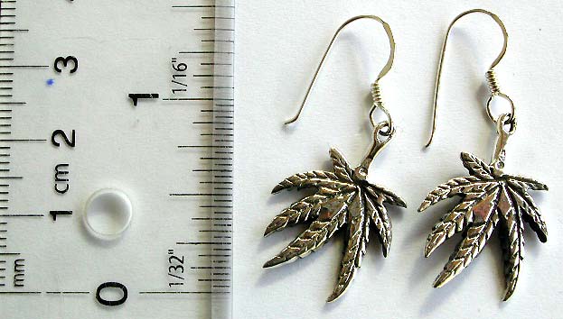 Weed leaf, cannabis marijuana picture sterling silver earring   
  

   

 
 







 

 








 
