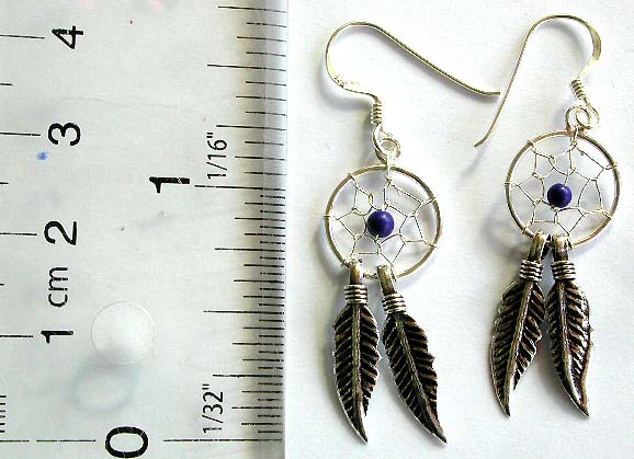 Wholesale dream catcher native american art silver earring in 925 sterling, with sterling silver feathers
   
  

   

 
 







 

 








 
