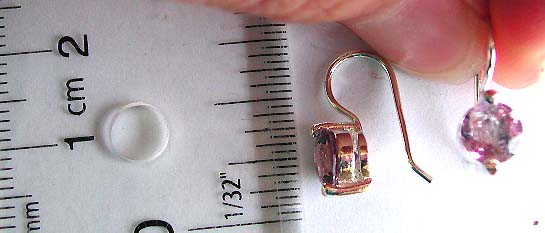 Costume Jewelry Rhinestone Earrings with amethyst CZ gems