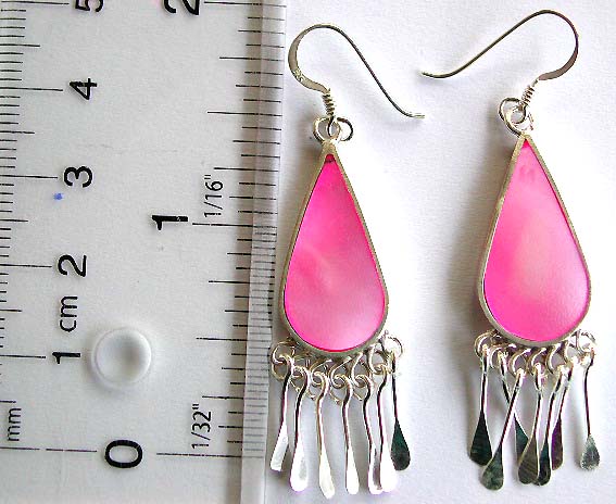 Designer inspired jewelry online wholesale silver sterling earring with pink shell
