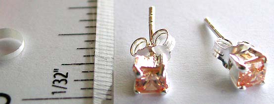 Sterling silver stud earring wholesale. CZ pink jewelry earring studs. 

