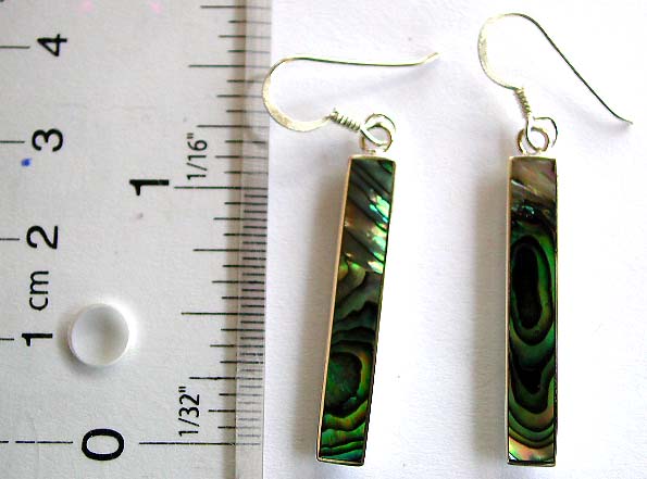 Earrings with natural Abalone sea shell  
