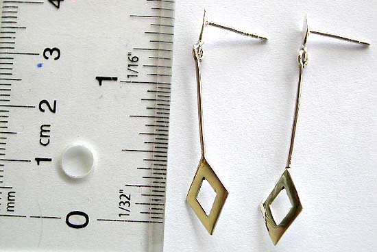 Geometric long strip design stud earring made of 925. sterling silver             
