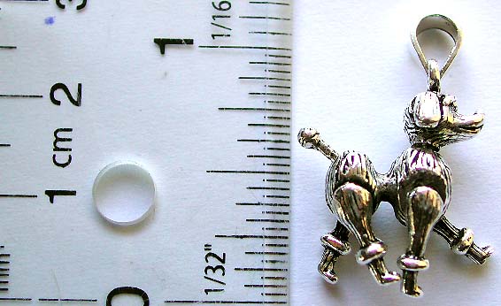 Little dog design sterling silver pendant with head, legs and tail movable                  
