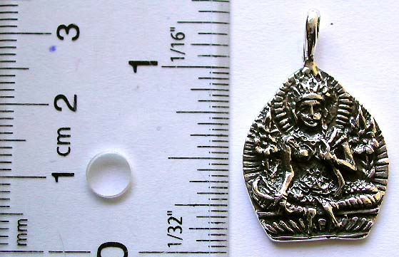 Carved-out Indonesia buddha statue design sterling silver pendant                  
