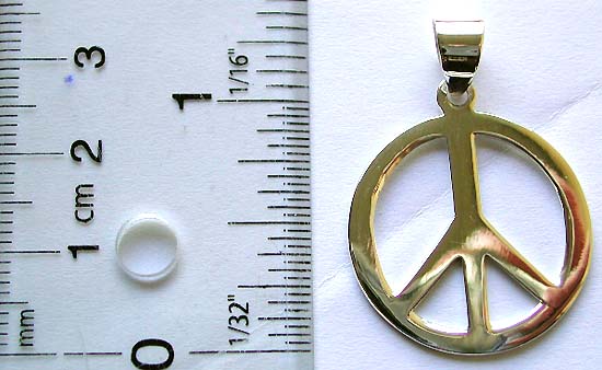 Peace sign symbol design 925. sterling silver pendant                       

