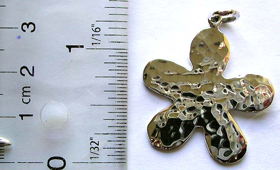 Multi-facets flower pattern design 925. sterling silver pendant                         
