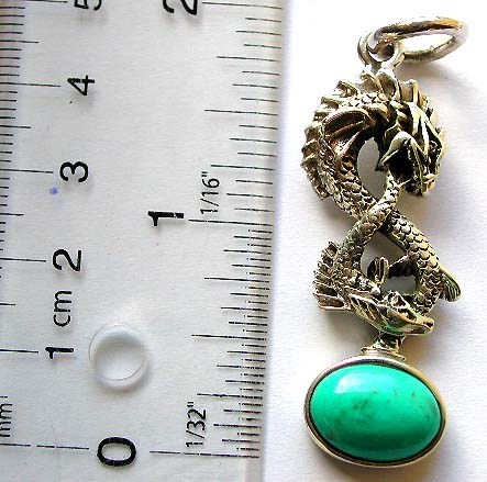 ANCIENT SPIRAL DRAGON SERPENT Snake  pendant, wholesale classic dragon pendant with turquoise jewelry    
