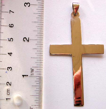 Silver religious pendant, flat cross pendant 925 sterling silver jewelry      
