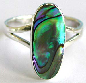 Sterling Silver Supplier wholesale paua shell abalone seashell sterling silver ring   