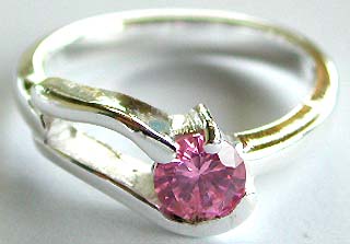 Website To Buy Silver Jewelry Wholesale supply sterling silver ring with pink color cz stone



 
   