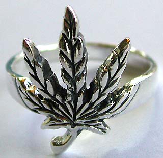 Sterling Silver Marijuana ring 925 Jewelry, cannabis weed jewelry