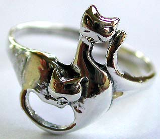 Jewelry for cat lover, gift for cat lover. Wholesale web site offer 925 Sterling silver ring with cat
 