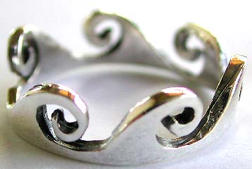 Sterling Silver Spiral Wave Ring