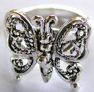 Teen girl fashion - fancy filligree butterfly sterling silver ring for women and teenage girl. We wholesale fashion jewelry for teen girls grown-ups include bracelet, toe ring, earring and fashion accessory