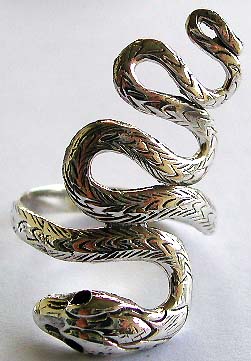 Carved-out snake ring made of 925. sterling silver