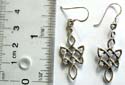 Carved-out Celtic knot work design sterling silver earring with fish hook