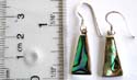 Geometrical shape abalone seashell inlay sterling silver earring with fish hook
