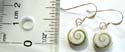 Spiral pattern decor rounded white stone embedded sterling silver earring