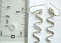 Sterling silver fish hook earring in twisted curve pattern design