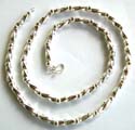 Multi twisted and rounded beads forming sterling silver necklace 