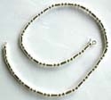 Multi long and double round beads forming sterling silver necklace