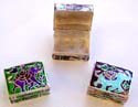 Rectangular shape assorted enamel color pill box with elephant decor on top, assorted color randomly pick
