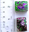 Rectangular shape assorted enamel color pill box with elephant decor on top, assorted color randomly pick