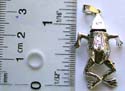 Sterling silver pendant in frog figure design with head, arms and legs movable