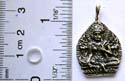 Carved-out Indonesia buddha statue design sterling silver pendant 
