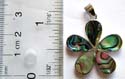 5 water-drop shape abalone seashell inlay flower pattern design 925. sterling silver pendant