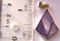 Purple seashell stone inlay 925. sterling silver pendant in geometric pattern design