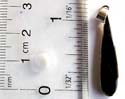 Long water drop shape black onyx stone inlay 925. sterling silver pendant
