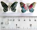 Multi mini mother of seashell embedded gloden line loop decor enamel color butterfly sterling silver ring, wings movable, assorted color randomly by our ware house staffs
