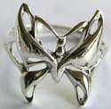 Carved-out butterfly design 925. sterling silver ring 