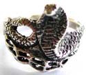 Carved-out cobra pattern decor 925. sterling silver ring