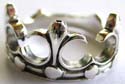 Carved-out Celtic crown ring made of 925. sterling silver