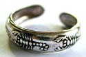 Carved-in scorpio pattern decor sterling silver toe ring 