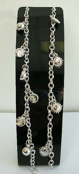 Curve stand fashion bracelet or necklace display, 2 hooks
