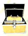 Fashion yellow box set with press-in butterfly pattern decor, 3 pieces per set