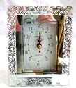 Carved-out flower edge decor glass frame rectangular fashion clock stand 