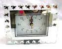 Glass frame rectangular fashion clock stand with golden star pattern decor 