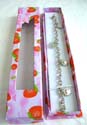 Srawberry long rectangular bracelet diaply box with a mini butterfly knot decor 