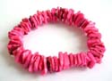 Fashion stretchy bracelet with multi light pink seashell chips inlaid, one size fits all