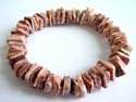 Fashion stretchy bracelet with multi brown seashell chips inlaid, one size fits all 