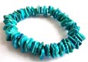 Fashion stretchy bracelet with multi blue seashell chips inlaid, one size fits all 
