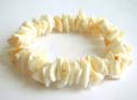Fashion stretchy bracelet with multi white seashell chips inlaid, one size fits all 